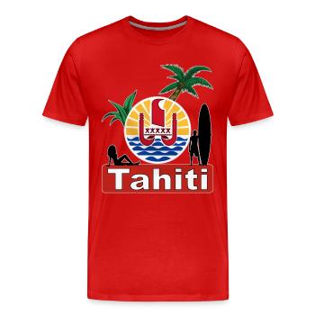 tahiti - T-shirt bio Premium Homme - rouge - Devant - Damien (186cm)