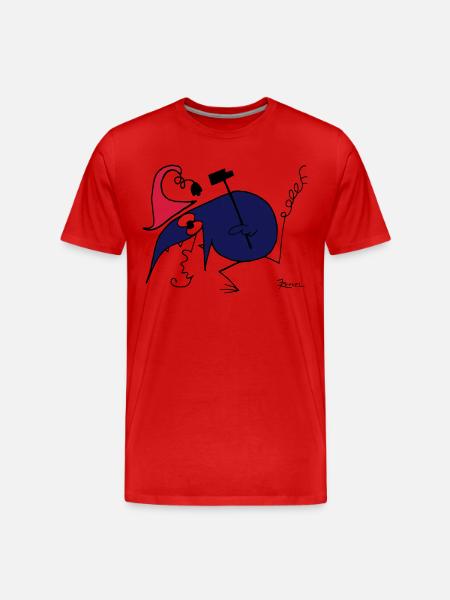 Le Shadok fou - T-shirt bio Premium Homme - rouge