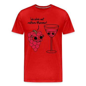 Je creuse des hommes mûrs! Raisin / vin dessin - T-shirt bio Premium Homme - rouge - Devant - Damien (186cm)