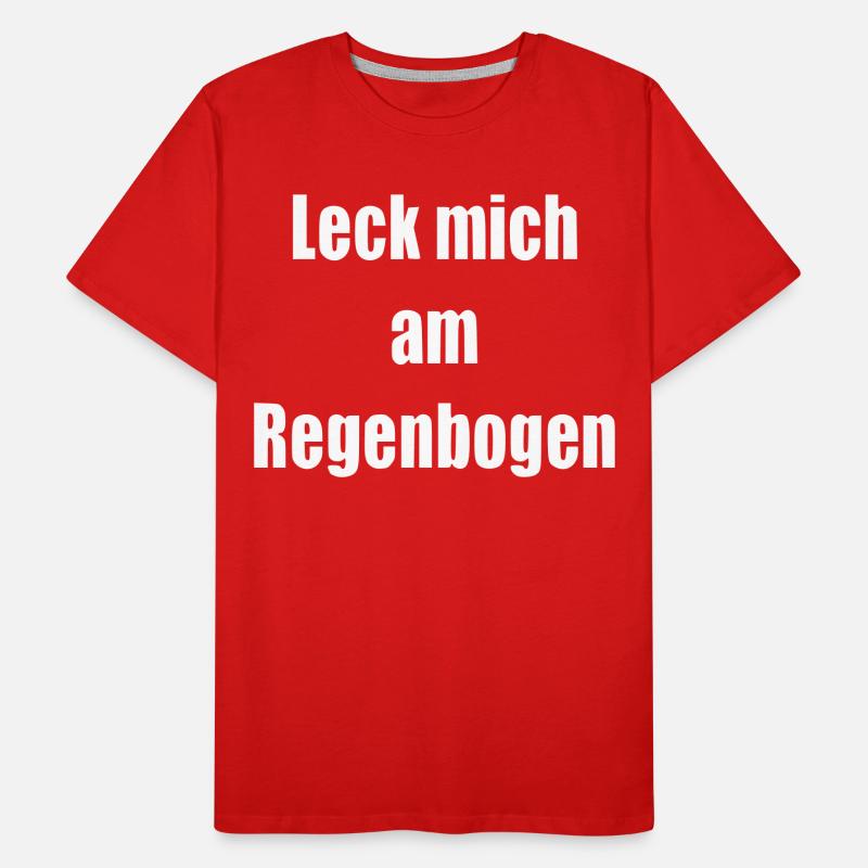 Leck mich am Regenbogen Geschenk Statement Männer Premium Bio T-Shirt