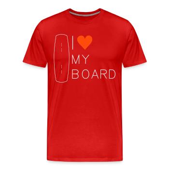 J'aime mon wakeboard, wakeboarder, wakeboard, - T-shirt bio Premium Homme - rouge - Devant - Damien (186cm)