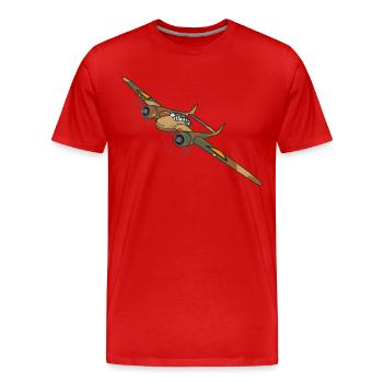 Fokker G1 Avion de chasse - T-shirt bio Premium Homme - rouge - Devant - Damien (186cm)