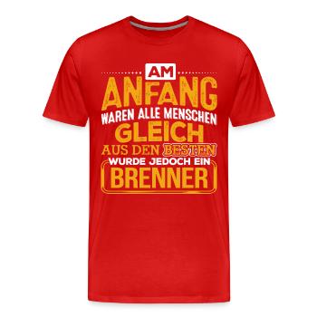 BRENNER - Der Beste - Männer Premium Bio T-Shirt - Rot - Vorne - Damien (186cm)