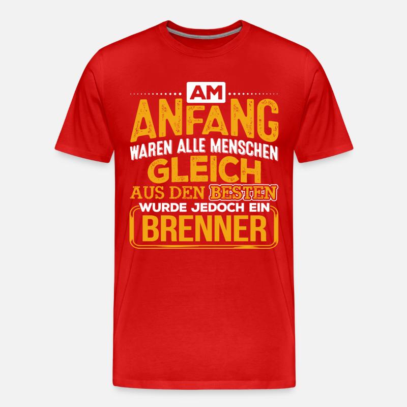 BRENNER - Der Beste - Männer Premium Bio T-Shirt - Rot