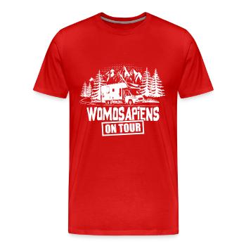 Womosapiens on Tour Geschenk - Männer Premium Bio T-Shirt - Rot - Vorne - Damien (186cm)