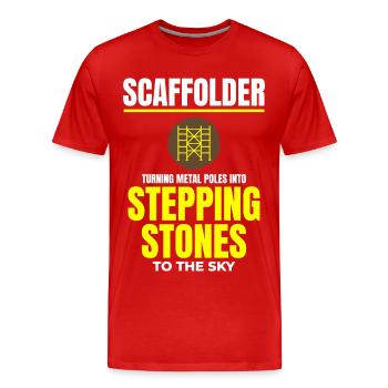 Plate-forme d’échafaudage d’échafaudage de constructeur d’échafaudages - T-shirt bio Premium Homme - rouge - Devant - Damien (186cm)