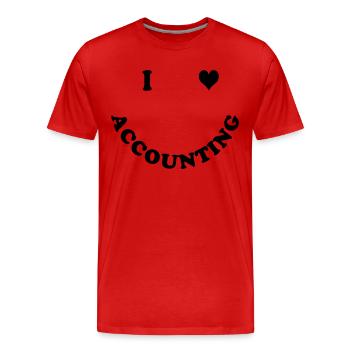 Buchhalter - Männer Premium Bio T-Shirt - Rot - Vorne - Damien (186cm)