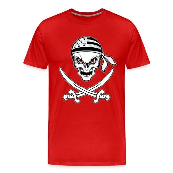 corsaire breton - T-shirt bio Premium Homme - rouge - Devant - Damien (186cm)