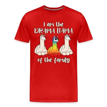 Drame lama arc-en-drame lama de la famille - T-shirt bio Premium Homme - rouge - Devant - Damien (186cm)