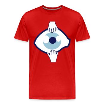 Eye on - Men's Premium Organic T-Shirt - red - Front - Damien (186cm)