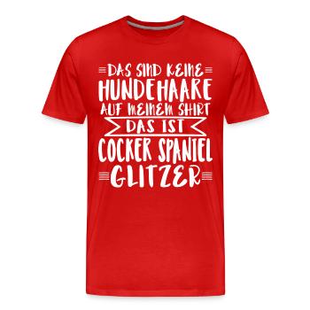 Das ist Cocker Spaniel Glitzer - Männer Premium Bio T-Shirt - Rot - Vorne - Damien (186cm)