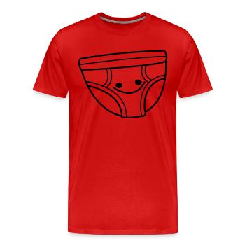 Happy Underpants - Men's Premium Organic T-Shirt - red - Front - Damien (186cm)