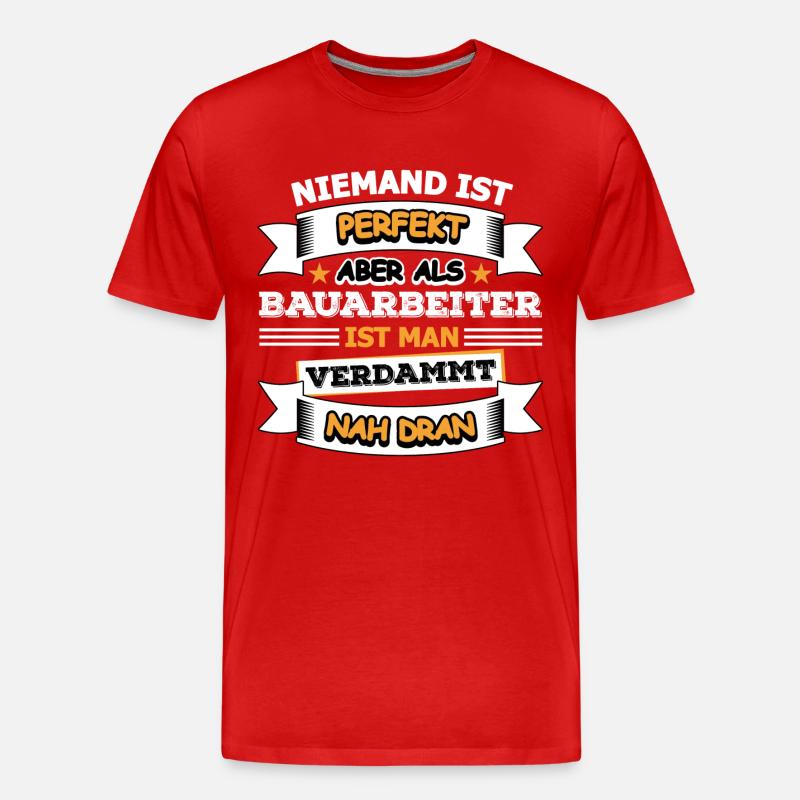 Bauarbeiter - Männer Premium Bio T-Shirt - Rot