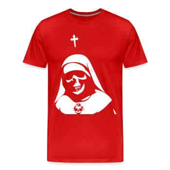 Mystifizierende und mutige Horror-Nonne, Satanic und Occu - Männer Premium Bio T-Shirt - Rot - Vorne - Damien (186cm)