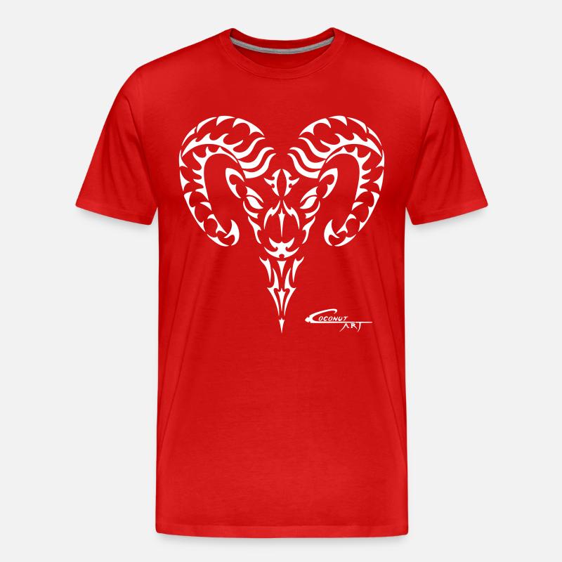 Sternzeichen Widder - Männer Premium Bio T-Shirt - Rot