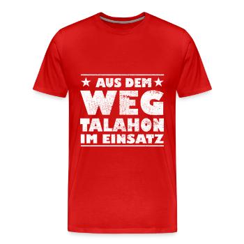 Hors du chemin Talahon en action Design - T-shirt bio Premium Homme - rouge - Devant - Damien (186cm)