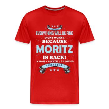 Tout ira bien Moritz est de retour - T-shirt bio Premium Homme - rouge - Devant - Damien (186cm)