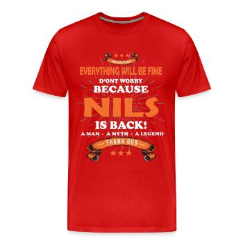 Everything will be fine Nils Is back - Men's Premium Organic T-Shirt - red - Front - Damien (186cm)