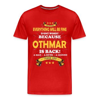 Tout ira bien Othmar Est de retour - T-shirt bio Premium Homme - rouge - Devant - Damien (186cm)