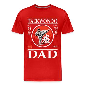 Taekwondo Dad Design with Martial Artist - Men's Premium Organic T-Shirt - red - Front - Damien (186cm)