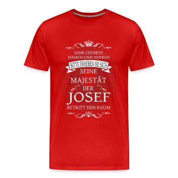His Majesty Joseph enters the room - Men's Premium Organic T-Shirt - red - Front - Damien (186cm)