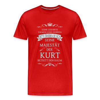 His Majesty the Kurt enters the room - Men's Premium Organic T-Shirt - red - Front - Damien (186cm)