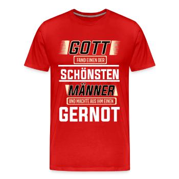 Gernot der schönste Mann von Gott geformt Design - Männer Premium Bio T-Shirt - Rot - Vorne - Damien (186cm)