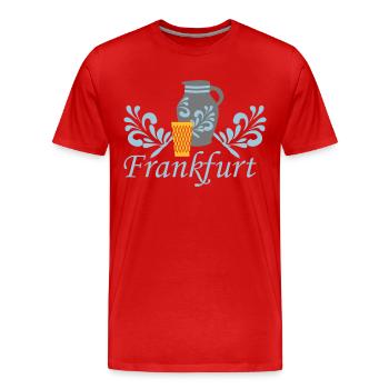 Frankfurt Bembel Geripptes - Männer Premium Bio T-Shirt - Rot - Vorne - Damien (186cm)
