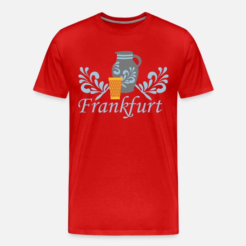 Frankfurt Bembel Geripptes - Männer Premium Bio T-Shirt - Rot