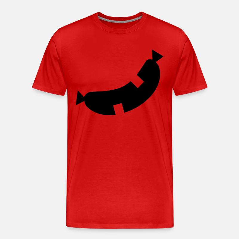 Glückliche Wurst - Männer Premium Bio T-Shirt - Rot