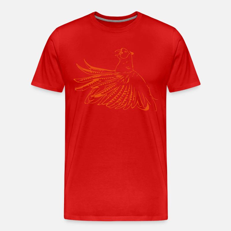 Fasan - der Pfau des Ackers - Männer Premium Bio T-Shirt - Rot