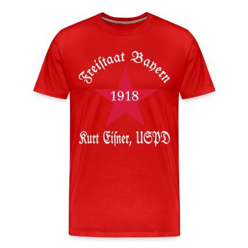 Freistaat Bayern Kurt Eisner (USPD) - Männer Premium Bio T-Shirt - Rot - Vorne - Damien (186cm)