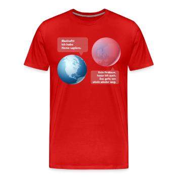 Ekelhaft - Homo sapiens! (Simple-Edition) - Männer Premium Bio T-Shirt - Rot - Vorne - Damien (186cm)