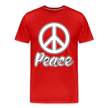 Frieden Peace - Männer Premium Bio T-Shirt - Rot - Vorne - Damien (186cm)