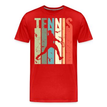 Vintage Tennis Player Lustiges Tennis - Männer Premium Bio T-Shirt - Rot - Vorne - Damien (186cm)