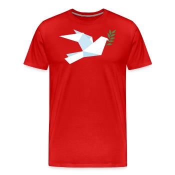 Colombe de la Paix Paix Mondiale - T-shirt bio Premium Homme - rouge - Devant - Damien (186cm)