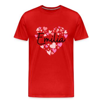 Ich liebe Emilia - Männer Premium Bio T-Shirt - Rot - Vorne - Damien (186cm)