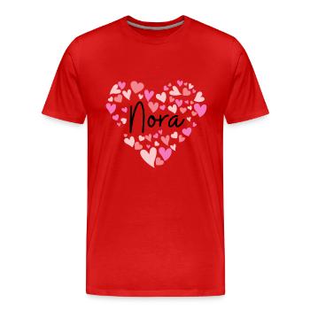 Ich liebe Nora - Männer Premium Bio T-Shirt - Rot - Vorne - Damien (186cm)