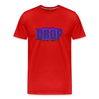 DROP - I wait for the Drop - Männer Premium Bio T-Shirt - Rot - Vorne - Damien (186cm)