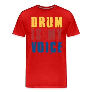 Drum Is My Voice Drumsticks Retro Vintage Drummer - T-shirt bio Premium Homme - rouge - Devant - Damien (186cm)