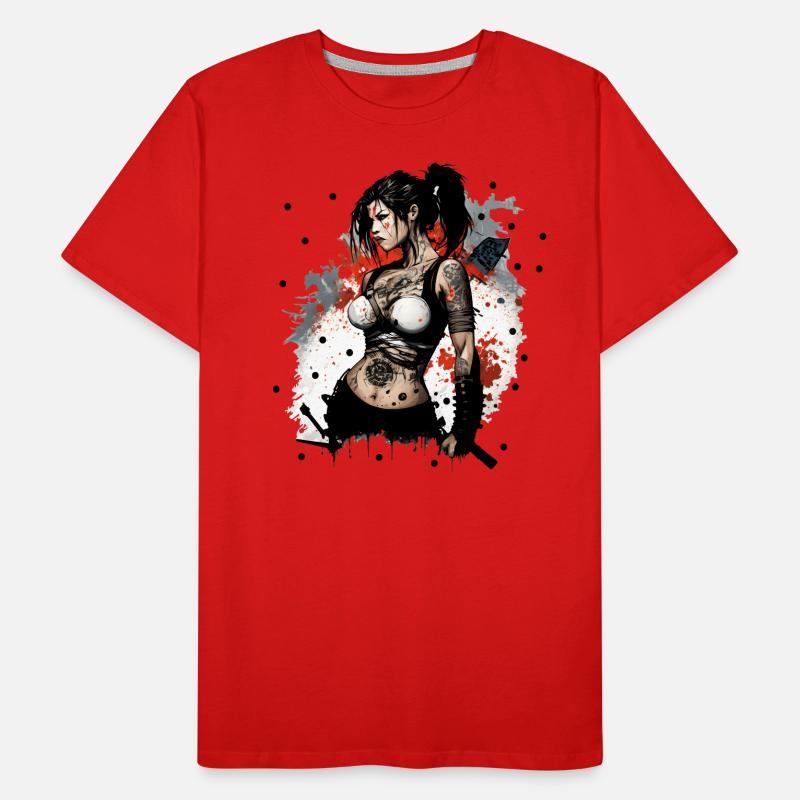 Badass Ninja Mädchen Männer Premium Bio T-Shirt