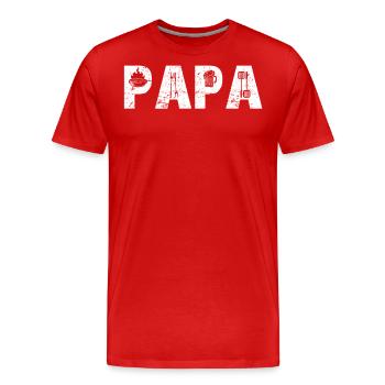Papa Père Fête des Pères Grill Master - T-shirt bio Premium Homme - rouge - Devant - Damien (186cm)