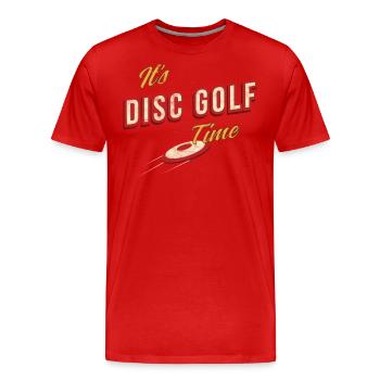 Disc Golf vintage rétro - T-shirt bio Premium Homme - rouge - Devant - Damien (186cm)
