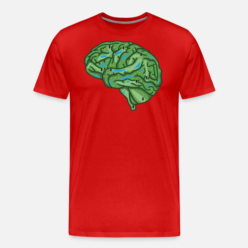 Disc Golf Brain - Männer Premium Bio T-Shirt - Rot