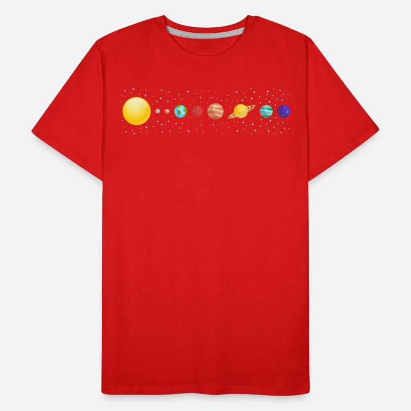 Planètes avec système solaire dans l'espace T-shirt bio Premium Homme