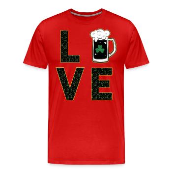Liebe St. Patricks Day - Männer Premium Bio T-Shirt - Rot - Vorne - Damien (186cm)