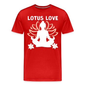 Lotus Love | Nature's Elegance and Affection - Men's Premium Organic T-Shirt - red - Front - Damien (186cm)