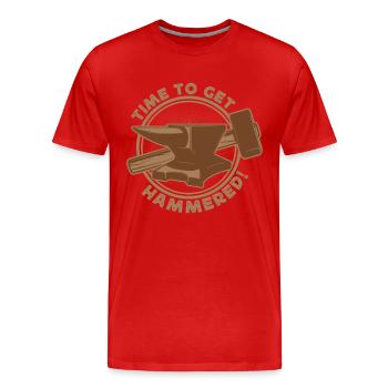 Metalsmith Time To Get Hammered Gift Idea - Men's Premium Organic T-Shirt - red - Front - Damien (186cm)