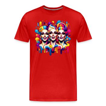 Queens' Jubel - Queens' Cheer - Männer Premium Bio T-Shirt - Rot - Vorne - Damien (186cm)