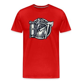 Pompiers - T-shirt bio Premium Homme - rouge - Devant - Damien (186cm)